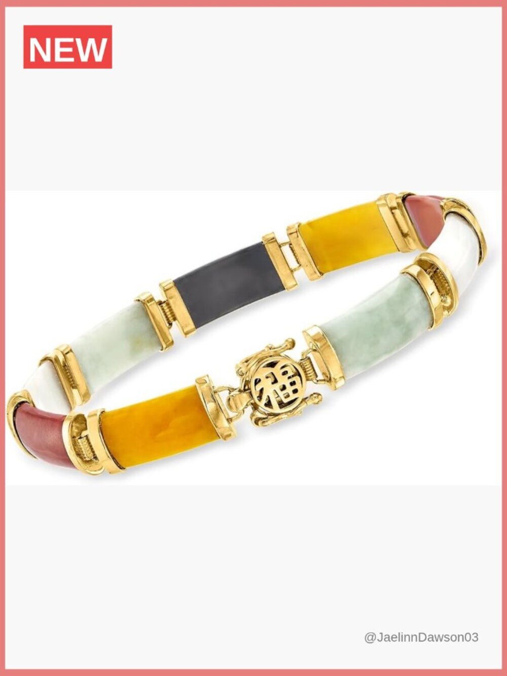 18kt Gold Over Sterling Good Fortune Link Bracelet